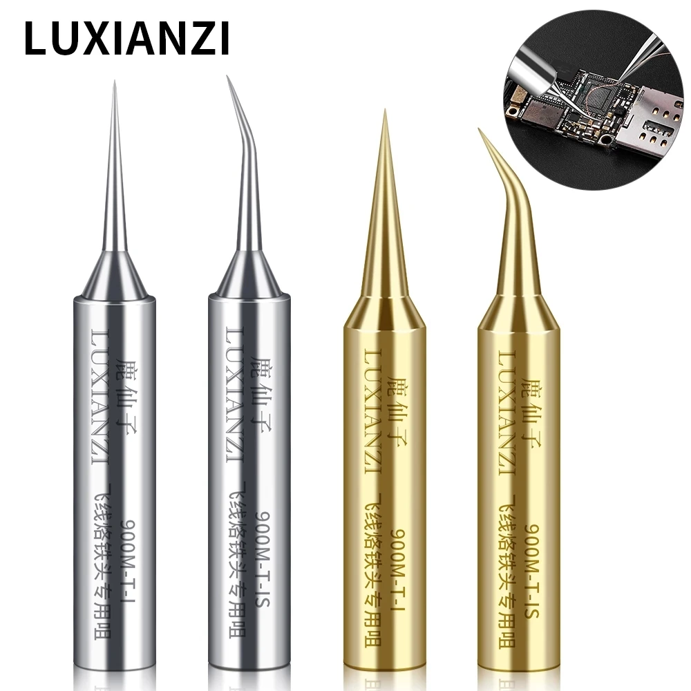 

LUXIANZI Tip for Soldering Iron Lead-free Copper Fly Line Welding Tips Precision 0.3mm Tin Solder Iron Head BGA Repair Tools