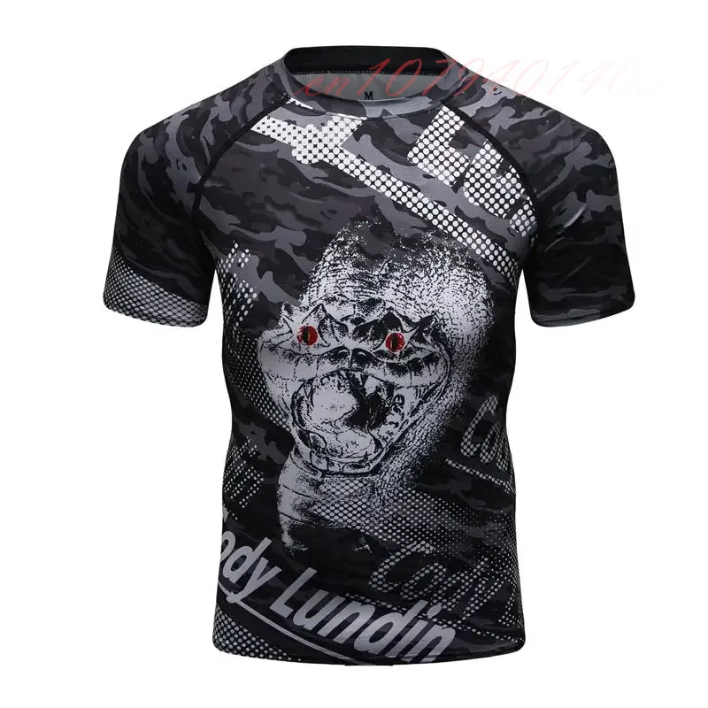 New 3d Prints T-shirts Mens Short Sleeve Workout Fitness MMA Body Building Tops Compression Shirt Base Layer Rashguard T Shirt