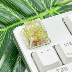 Kk-Cokio Drop glue DIY resin high dry spline cap True flower flower small Full Star Mechanical keyboard key cap, cross shaft hig