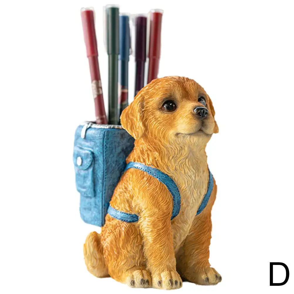 Милый щенок, держатель для ручки, офисное украшение для рабочего стола, держатель для ручек из смолы, канцелярские принадлежности, детские канцелярские принадлежности, подарок, офисный рабочий стол Sc L1S8