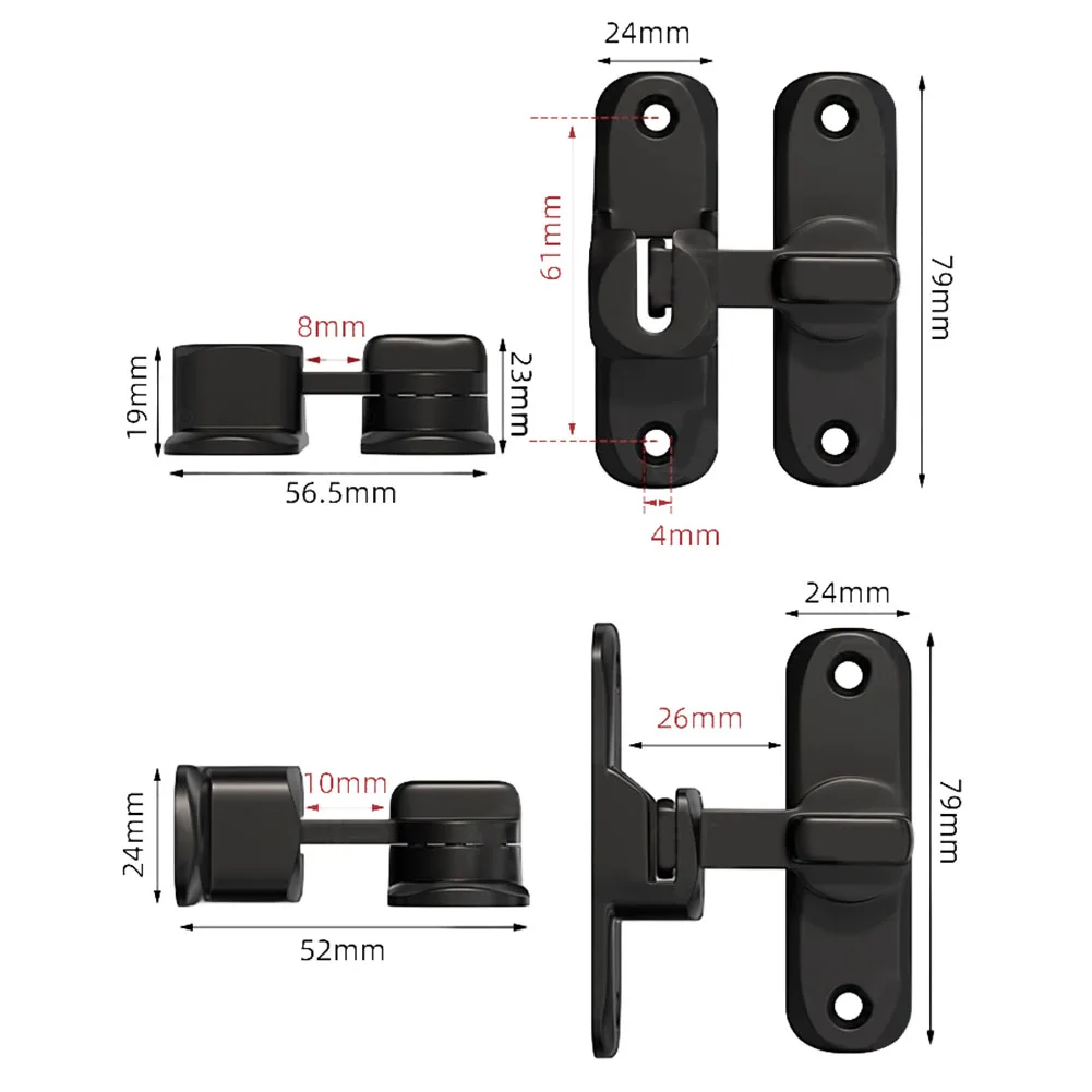 Compact Door Latch For Sliding Doors Garage Latch Door Lock Latch Door Latch Compact Design Dual Functionality Installation Kit