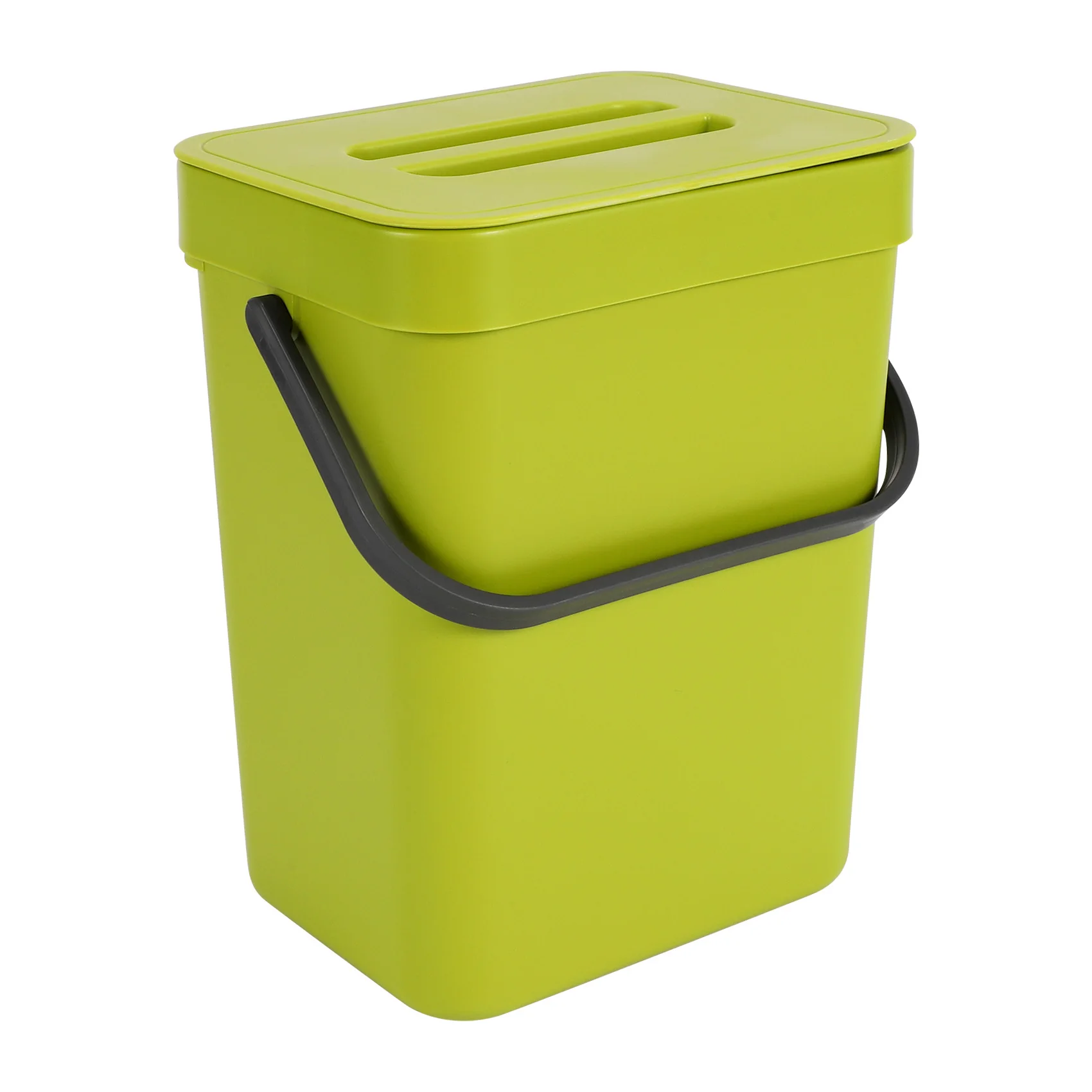 Exquisite-Trash Can With Lid Under Sink Green Trash Can Plastic Waste Basket Hanging Waste Bin For Bathroom/Office,Waste Compost