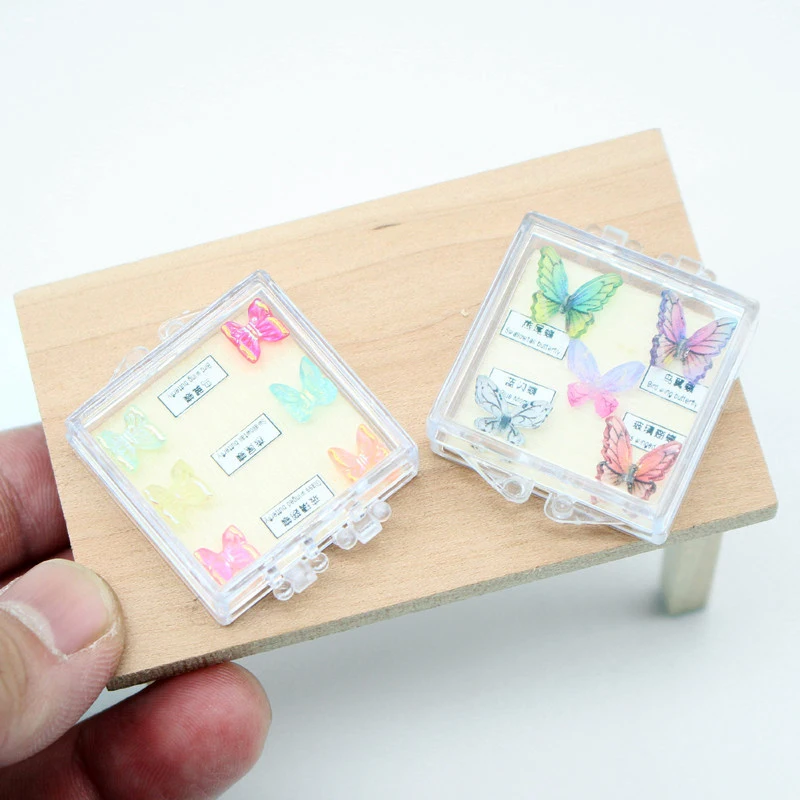 1/12 Dollhouse Simulated Butterfly Specimen Box Dollhouse Miniature Home Decoration Dolls House Accessories For Children Toys