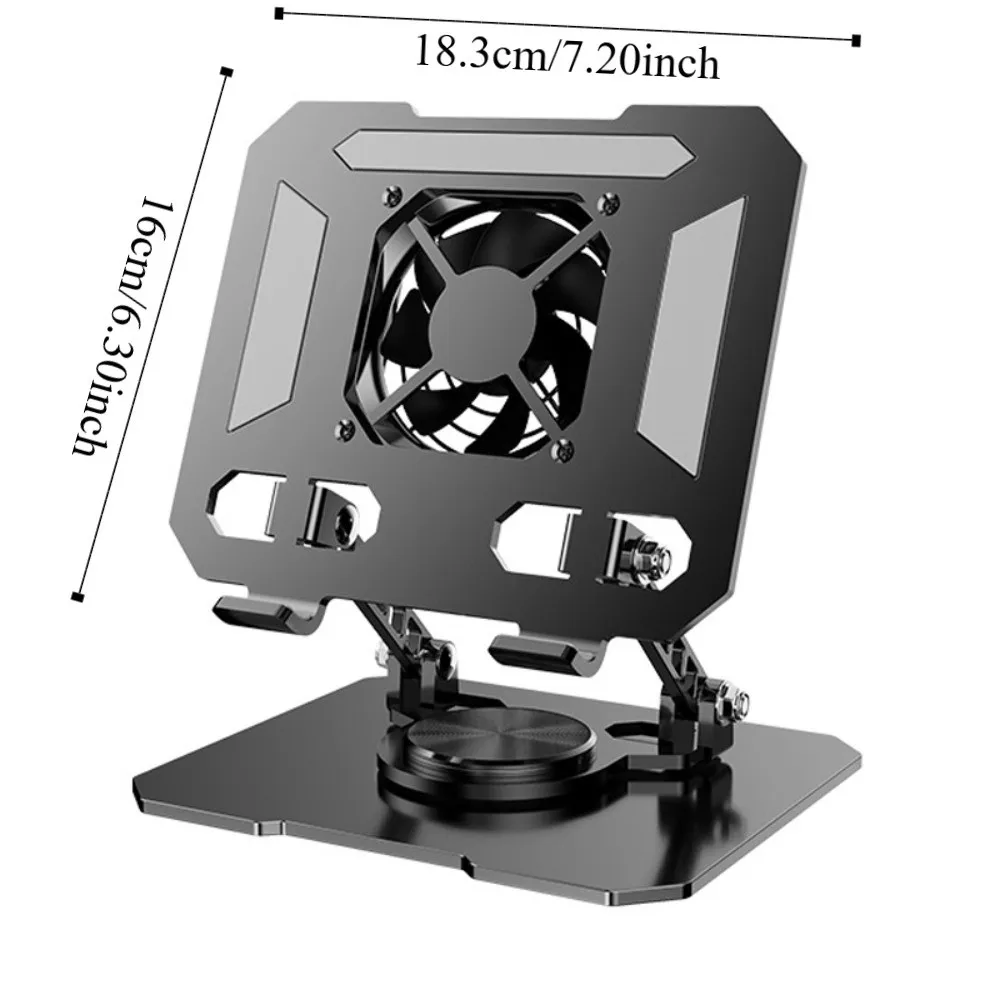 360 °   Support de tablette de ventilateur de refroidissement rotatif, Dissipation thermique pliable, support de Base de refroidissement réglable