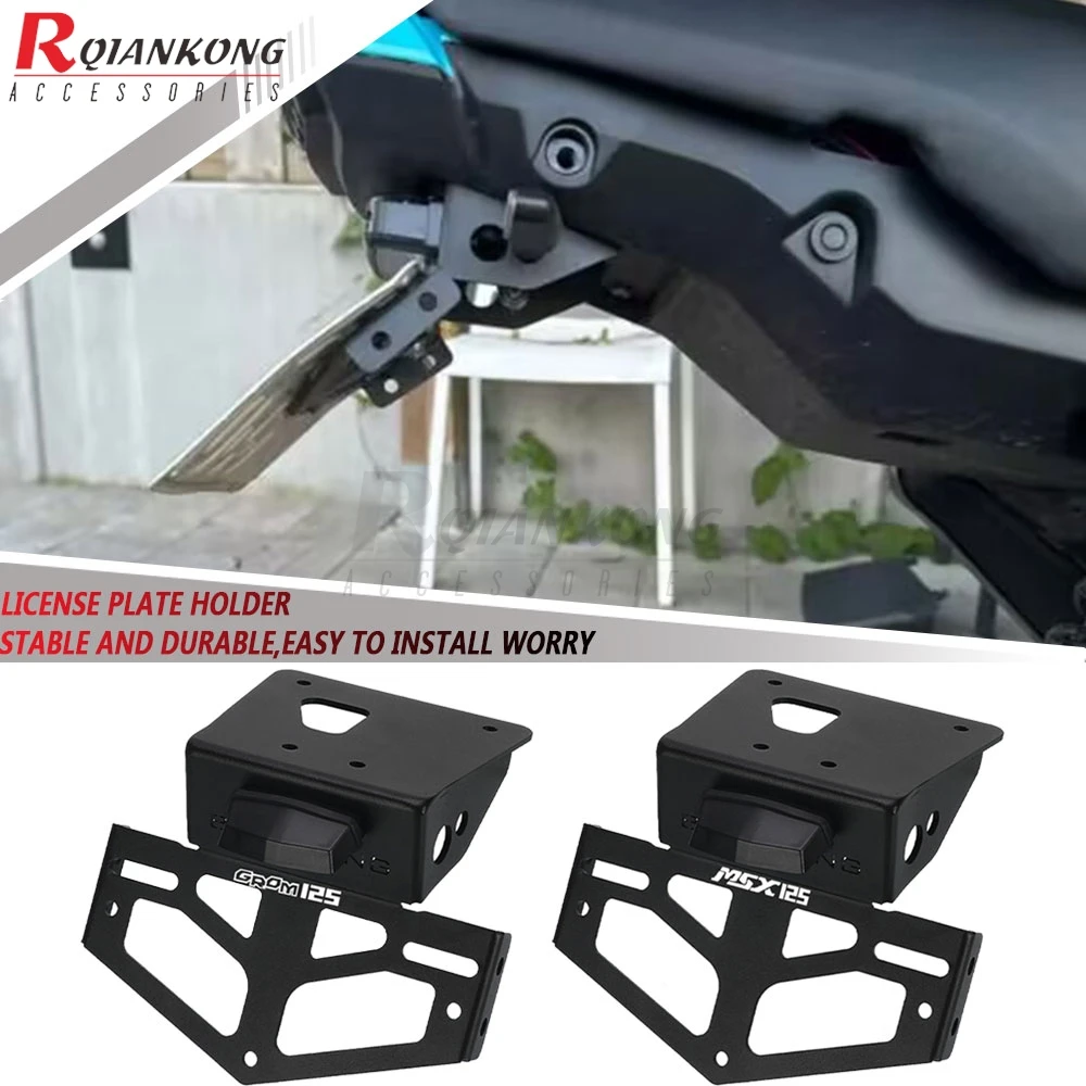2022 2023 2024 2025 2026 License Plate Holder Motorcycle Tail Bracket LED Light Fender For Honda MSX Grom 125 MSX125 GROM125