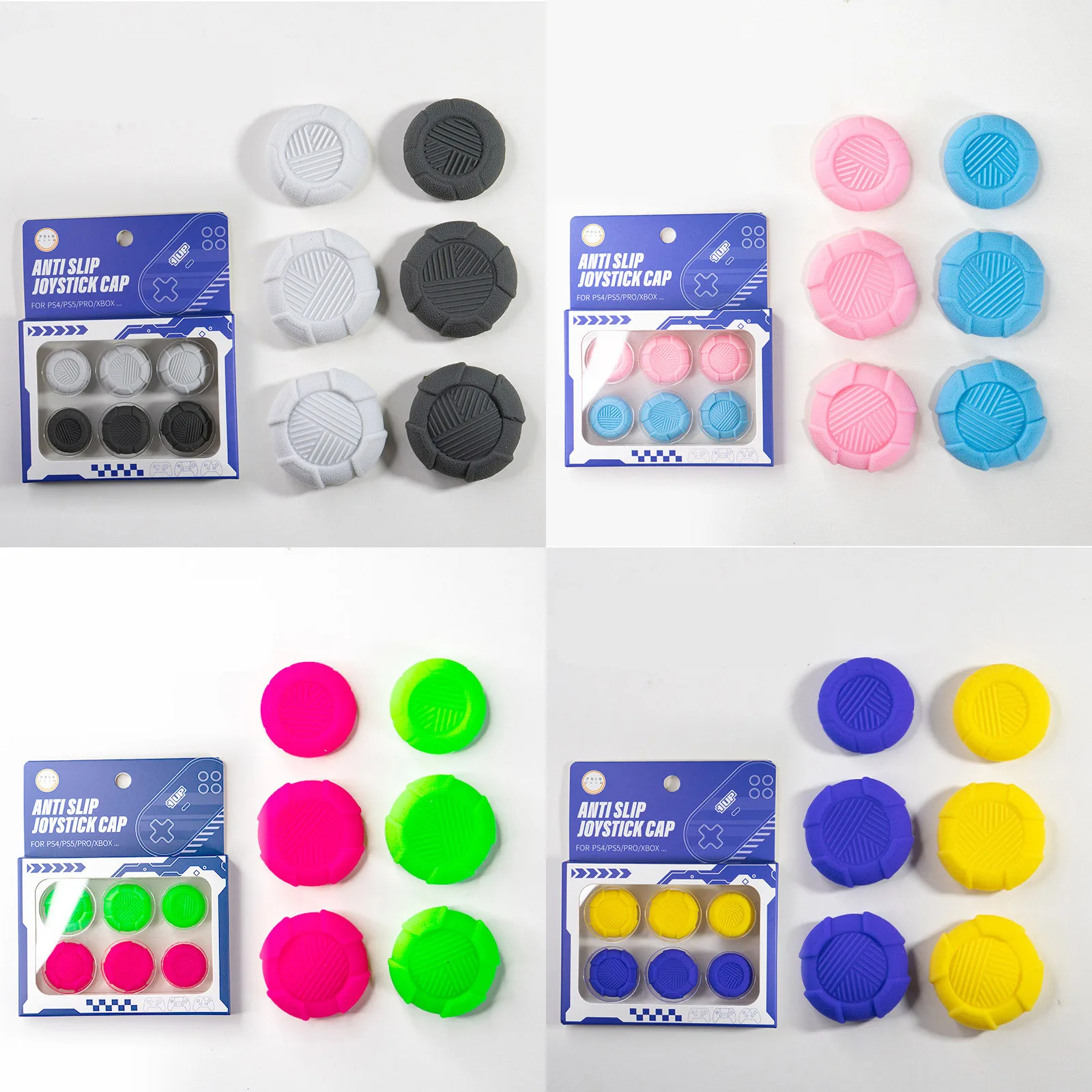 6pcs Anti-slip Silicone Thumb Stick Grip Cap Joystick Cover For Sony PS5 PS4 Xbox One/360 Slim Series X/S Switch Pro Protector