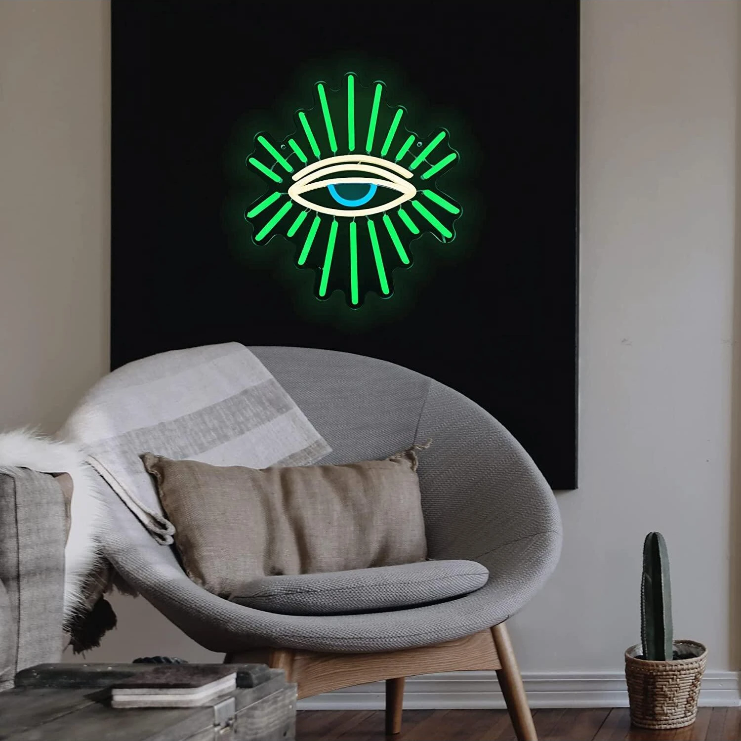 Evil Eyes LED Bright Green Eye Neon Signs for Wall Decor Gaming Neon Signs for Kids Room Birthday Halloween Christmas Party Gift