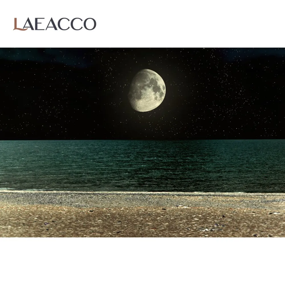 Moon Cloudy Dark Black Sea Surface Baby Night Scenic Photographic Backgrounds Photography Backdrops For Photo Studio