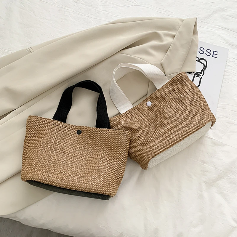 

Summer Beach Straw Shoulder Messenger Bag Women Bohemian Woven Rattan Bucket Shoulder Handbag For Women Handmade Crossbody Bags