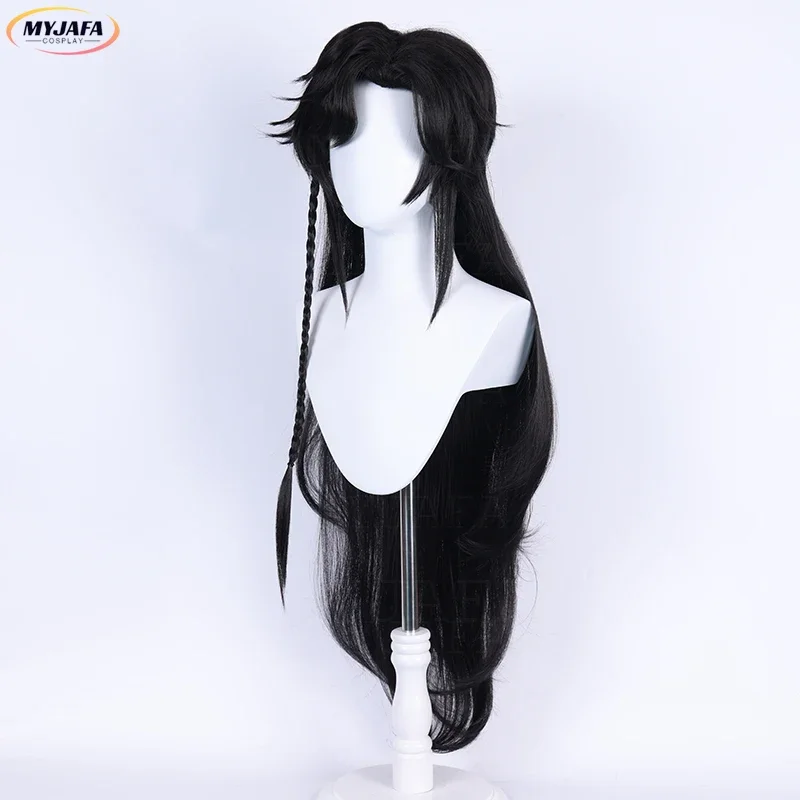 Hua Cheng San Lang Cosplay Pruik Hemel Officcials Cosplay Tian Guan Fu Pruik Zwart Hittebestendig Synthetisch Haar Pruiken