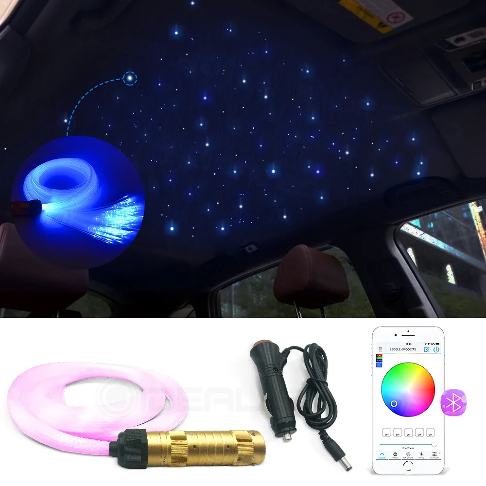 Smart APP control Optic Fiber Lights Kit RGBW Starry Sky Effect Ceiling Light Optical Fiber Cable available Car Decoration
