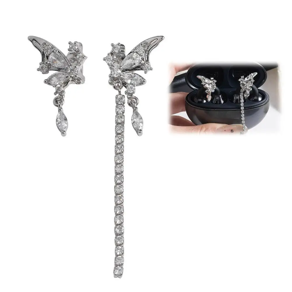 Hexagram Earphone Clip Star Earrings with Rhinestone Decor