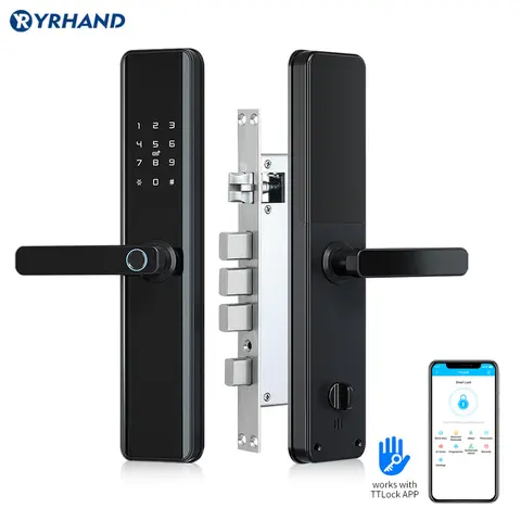 TTlock Waterproof Bluetooth Wifi Fingerprint Smart Lock Electronic Intelligent Biometric Code Digital Door Lock
