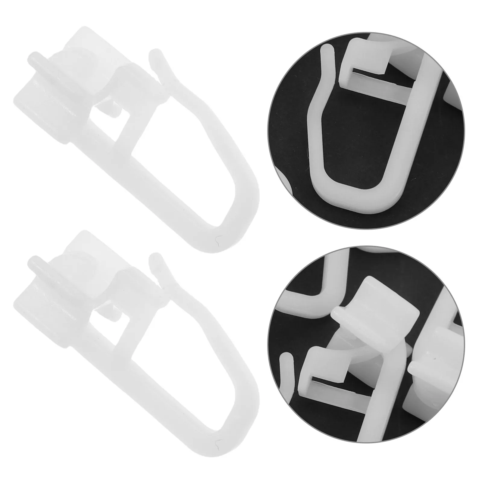 50Pcs Curtain Track Glider Hooks Plastic Roller Pulley System Silent Sliding Smooth Operation for Drapery Bathroom Shower Home