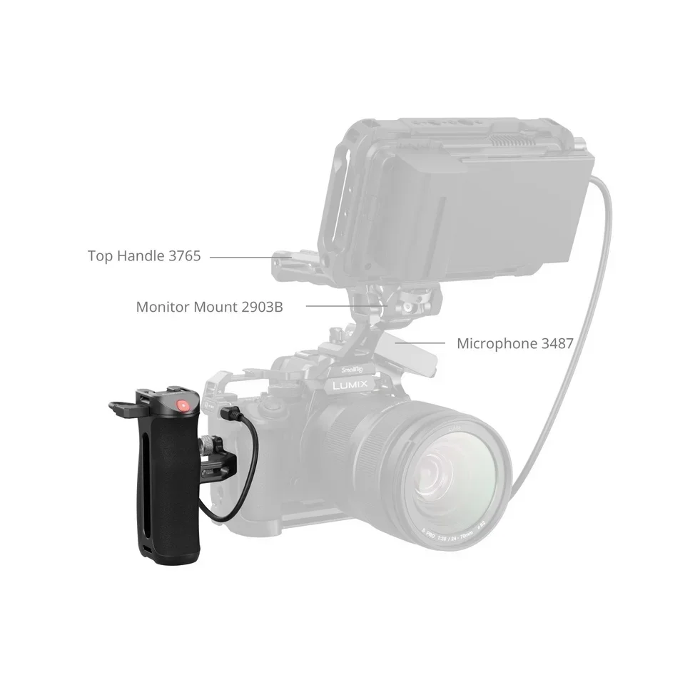 

2026 For SmallRig 4928 Aluminum Alloy Side Handle Rec Trigger 1/4"-20 Screws Recording Handle for for FUJIFILM for Cameras