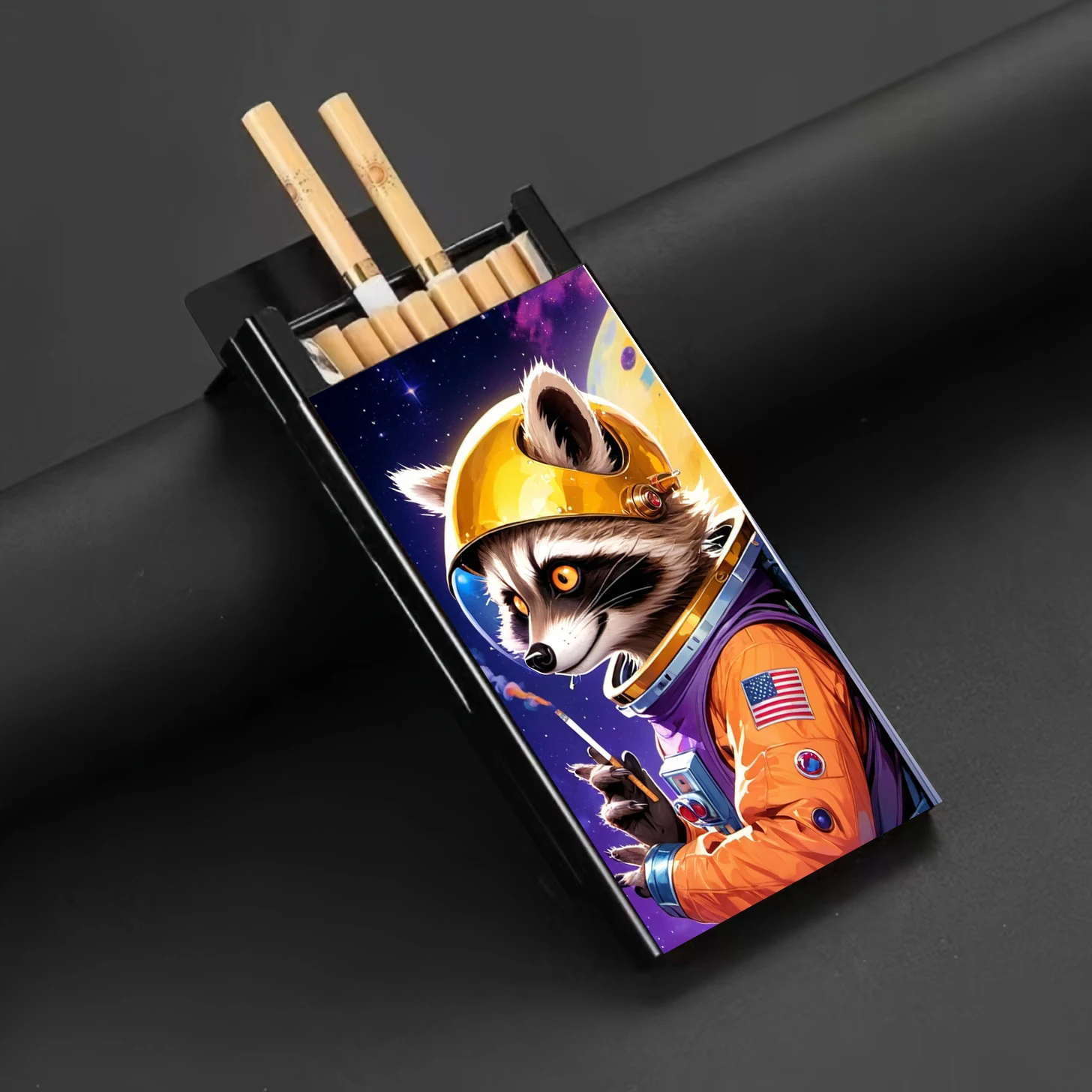 Elephants and Raccoons, Animal Printing Cigarette Box Portable Metal Cigarette Storage Box Fashion Men's and Women's Accessories