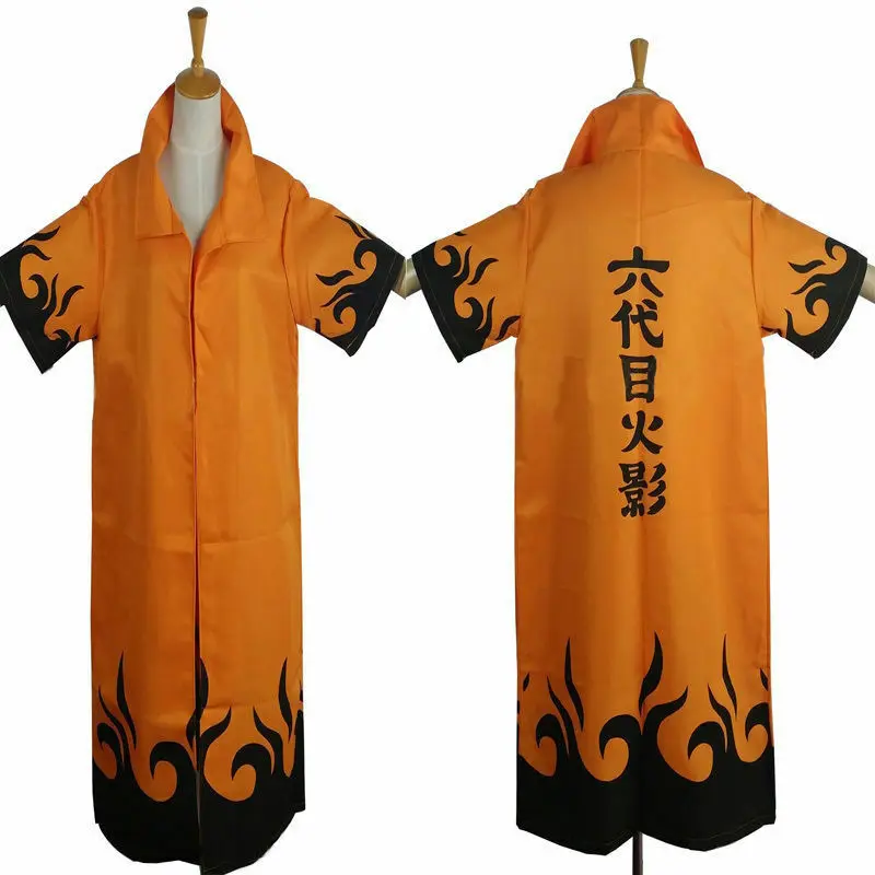 Animer Naruto Shippuden Six Generation Hokage Cosplay Cloak Robe Yellow Cape Dust Coat Unisex 6th 7th Hokage Namikaze Uniform