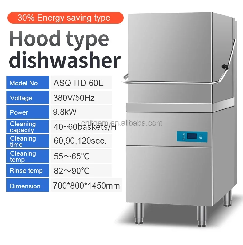 Commercial Hotel Kitchen Canteen Restaurant Automatic Uncovering  Dishwasher For Sale