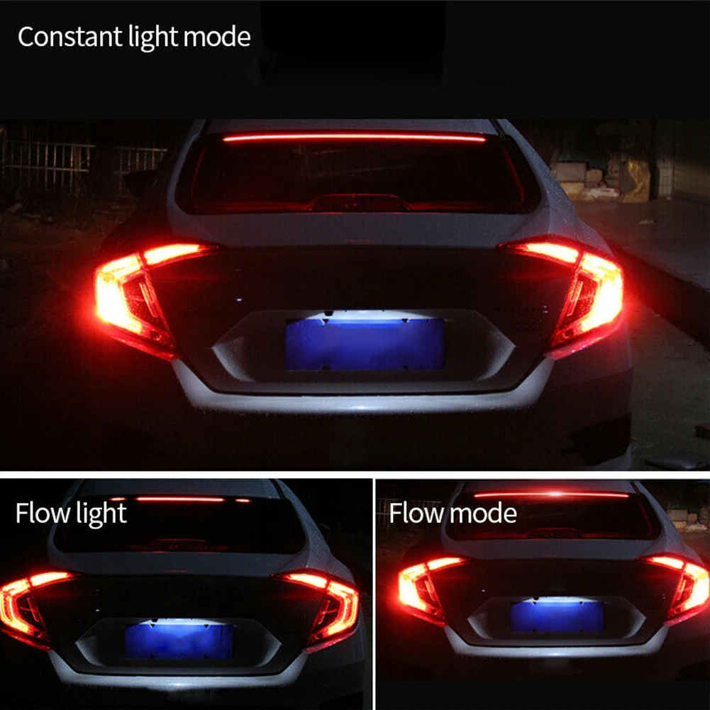 Car LED Light Strip Rear Red Single mode Windshield 1pcs 90cm Flexible Signal Bar 3rd High Brake New Practical