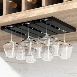 Wall Mount Wine Glasses Holder, Classificação de Stemware, Pendurado Glass Cup Rack, Organizador de Armário Sem Soco, Acessórios de Cozinha