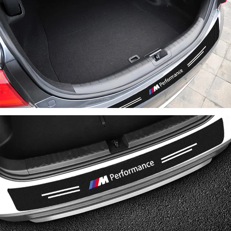 1pcs Carbon Fiber Car Trunk Bumper Protective Sticker Decal For BMW E90 E60 E53 E39 E36 E34 E46 E61 F10 F20 X1 X3 X4 X5 X6 X7 Z4