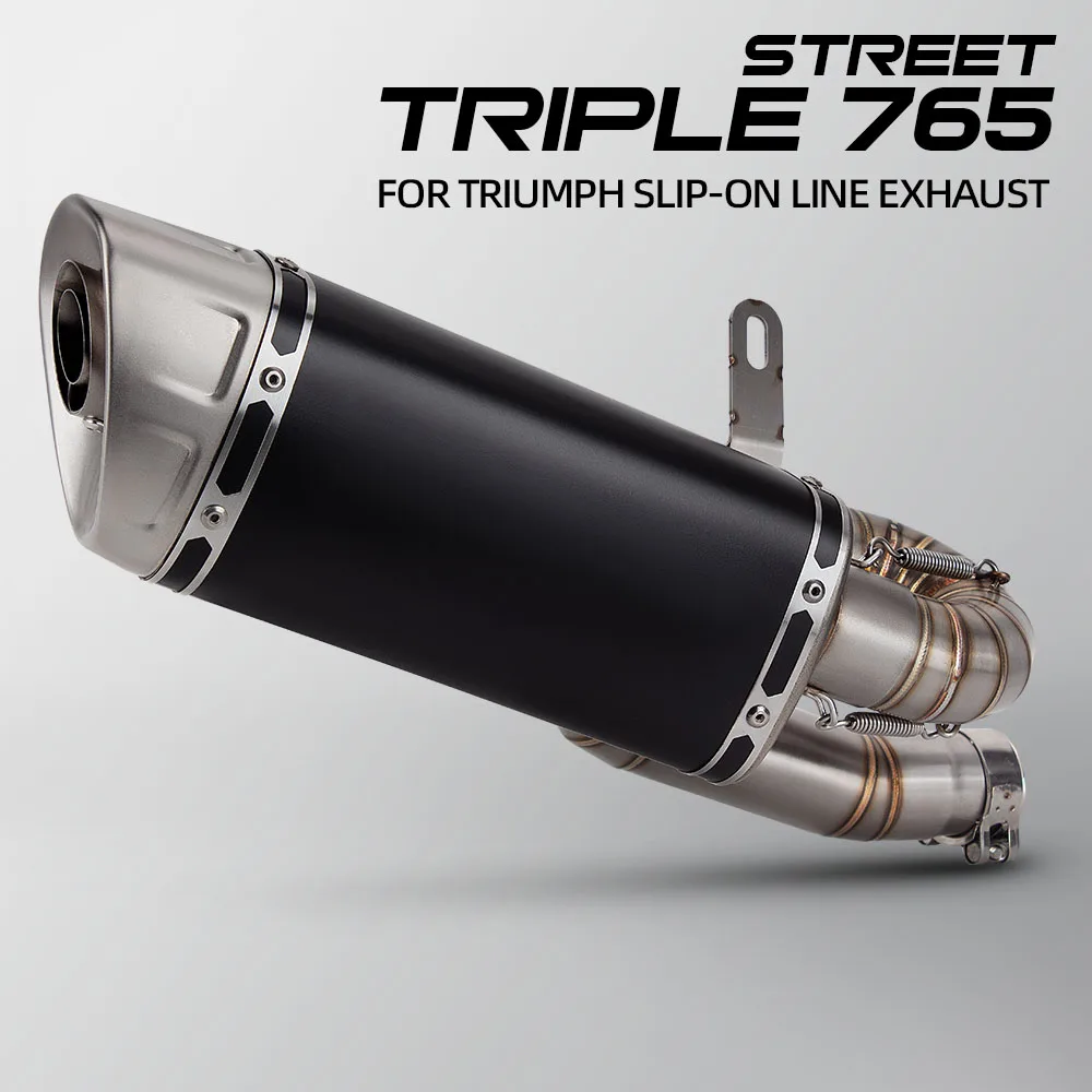 

765R Exhaust Slip on Line muffler with DB Killer For Triumph Street Triple 765 765R 765S 765RS 2017-2026 motobike mid link pipe