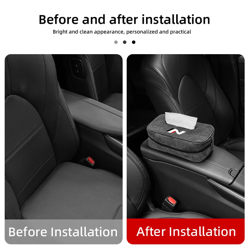 Car Seat Back Hanging Tissue Box Paper Drawer Storage Organizer For Hyundai N Line Tuscon NX4 I20 I30 I10 Sonata Elantra view 5