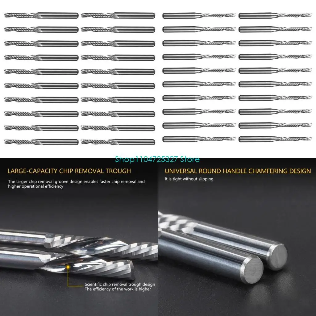 D8KF Industrial 20Pack 3.175 มม. คัตเตอร์ตัดก้นพร้อมเราเตอร์ออกแบบป้องกันการต้านการแข็งตัวสำหรับงานการตัดเฉือนที่แม่นยำ