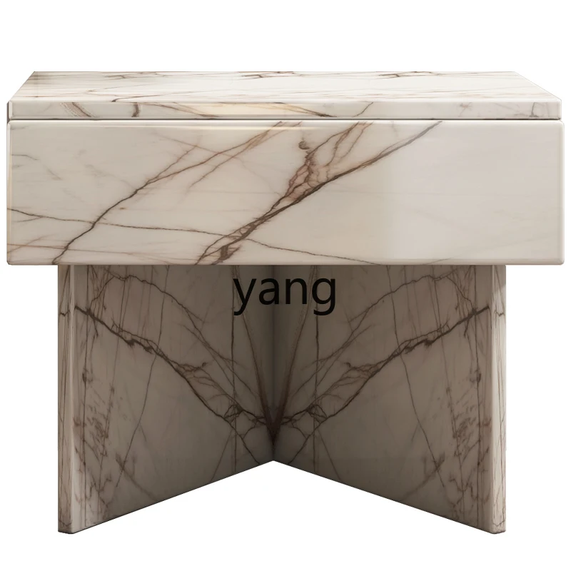 

ZL natural marble bedside table simple modern bedroom bedside storage cabinet