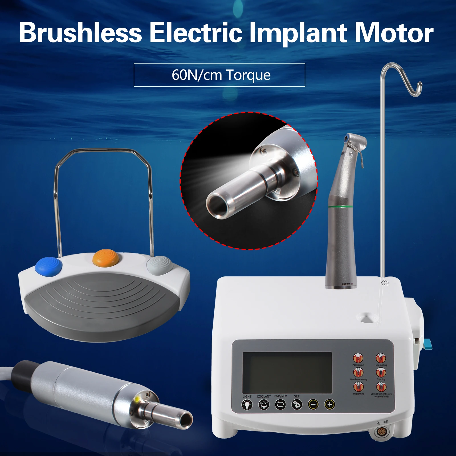 

Dental Surgical Brushless LED Implant Motor System Touch Sreen+20:1 Contra Angle