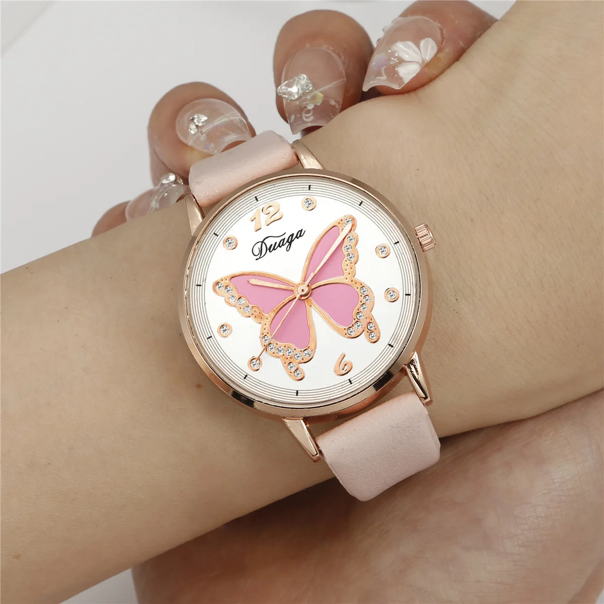 Reloj de pulsera de cuarzo con correa fina de mariposa para mujer, regalo informal para estudiantes, nueva moda