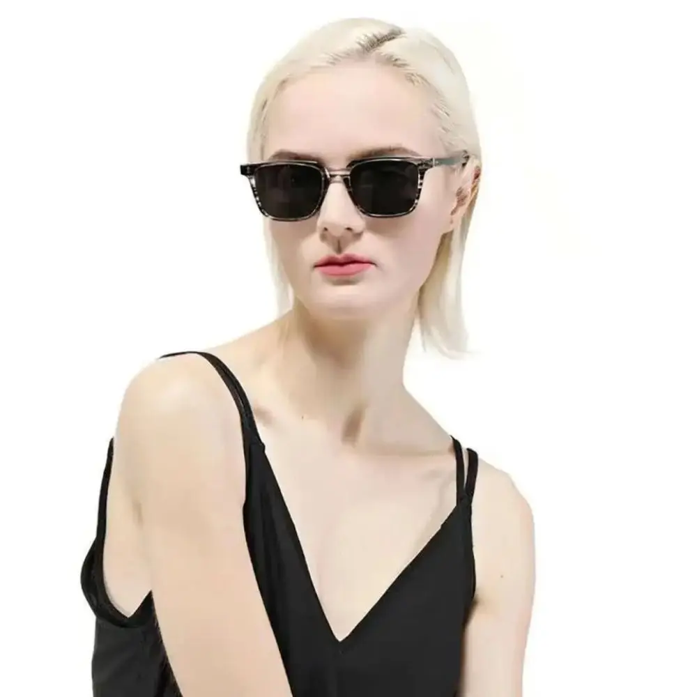 

New Retro Square Frame Sunglasses Fashion Women Men Rice Nails Glasses Grain Glasses Leg UV400 Anti-Blu-Ray Lens Eyewear