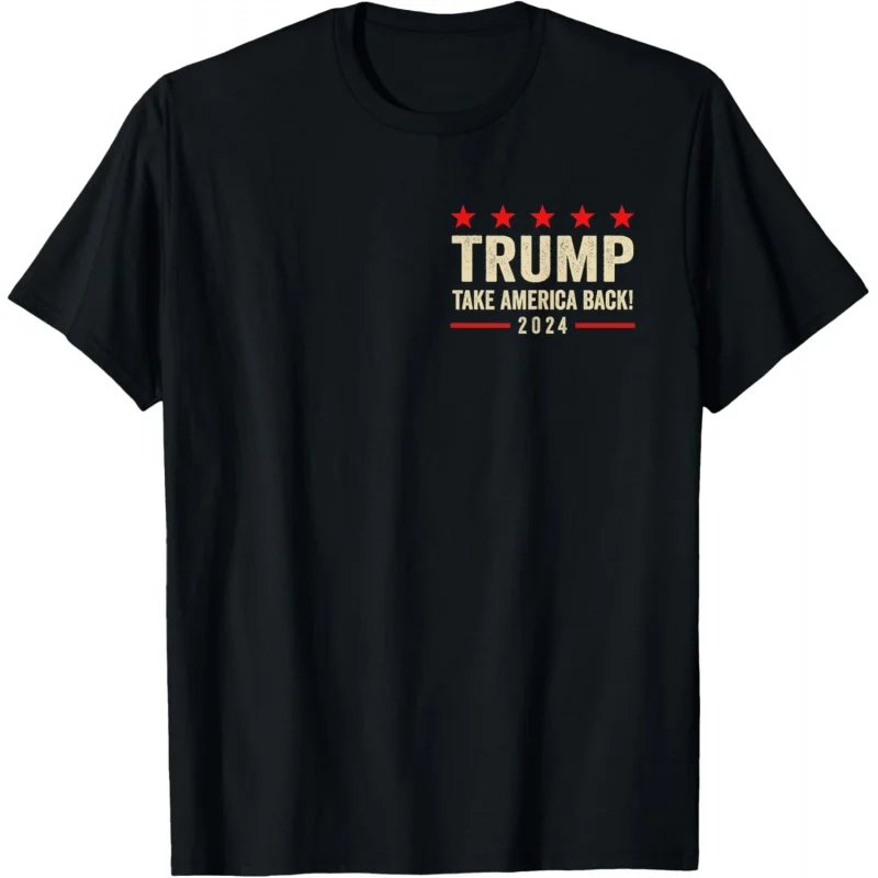 

Trump 45 47 Take America Back USA Trump 2024 Flag T-Shirt Men's and Women's Loose