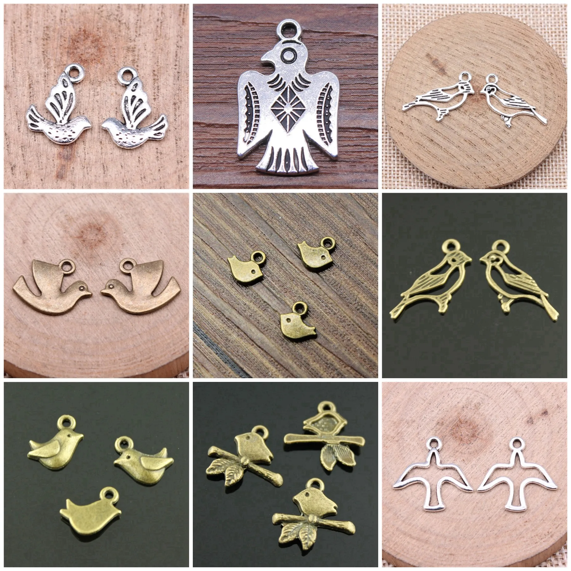 Little Sparrow Bird Charms Pendant Tiny Bird Jewelry Bulk Supply Pendant Charms For Keychain Earring Necklace Jewelry Accessor