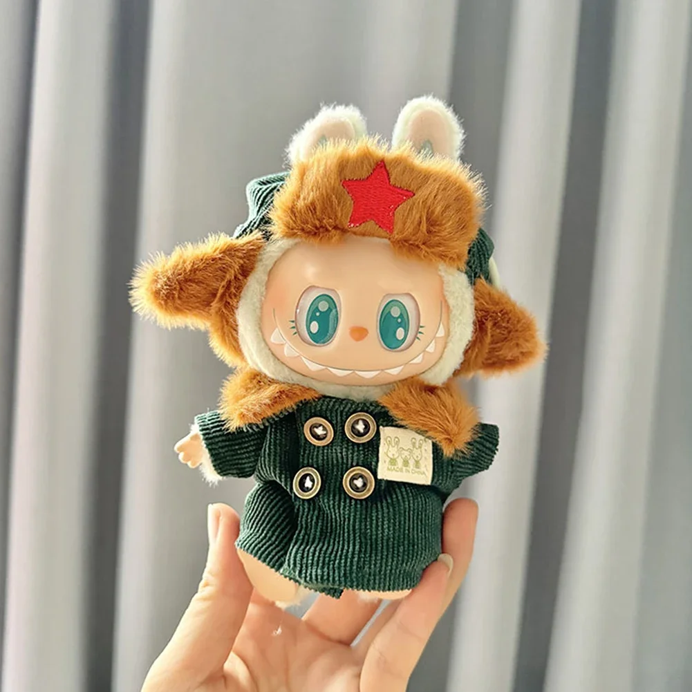 For 17 cm Labubu Clothes Pendant for Labubu Sitting Party Outfit Baby Clothes for Winter Coat Set