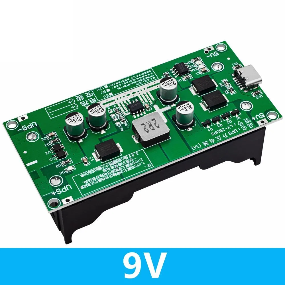 Typ-C 15 W 3 A 18650 Lithium-Batterie-Ladegerät-Modul DC-DC Step-Up-Booster Schnellladung USV-Stromversorgung/Konverter 5 V 9 V 12 V