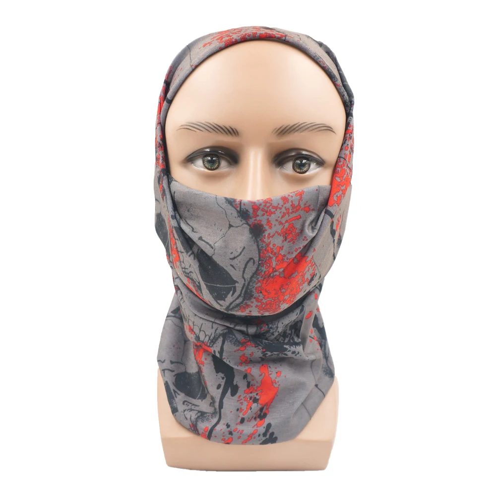 Skull Face Bandana for Cycling Hiking Fishing UV Protection Quickdry Neck Gaiter Men Women Skeleton Printing Headscarf Balaclava