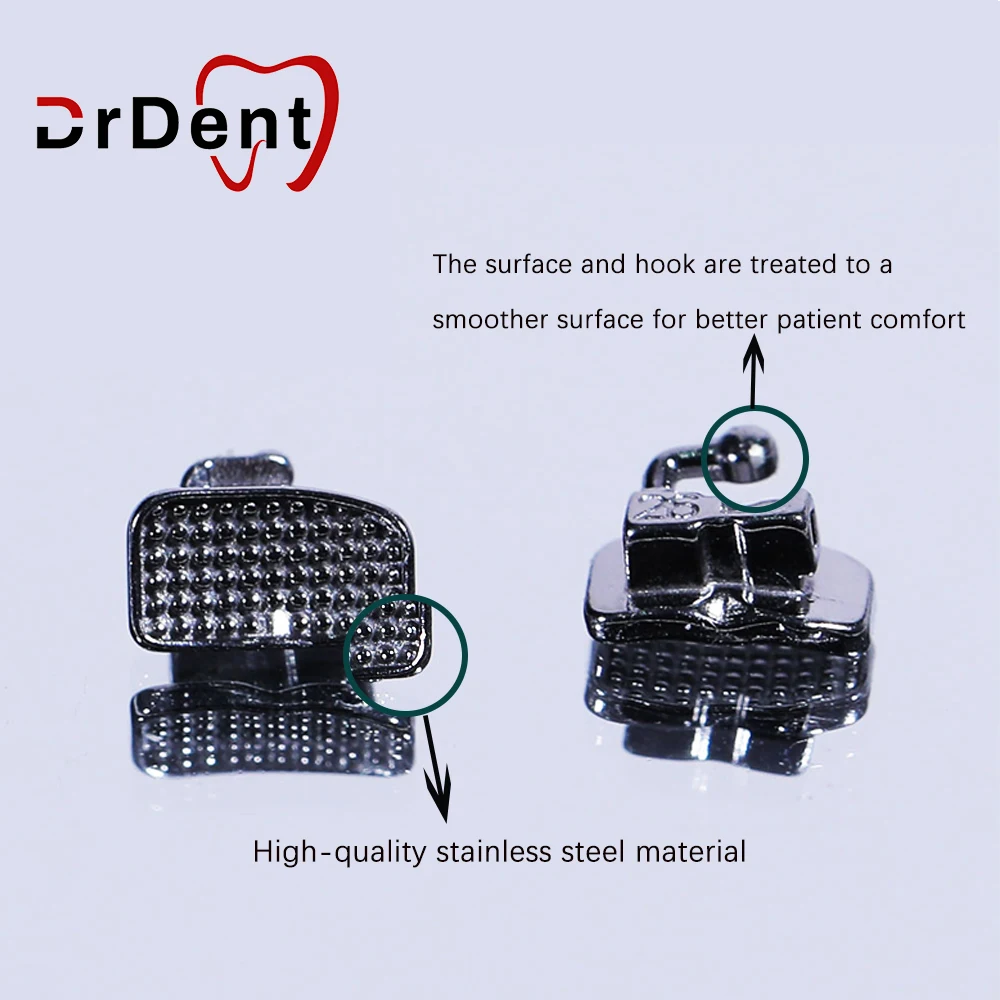 200Pcs/Box Dental Orthodontics Buccal Tubes 1st 2nd Molar Bondable Monoblock Non-Convertible Base Roth / MBT 0.022