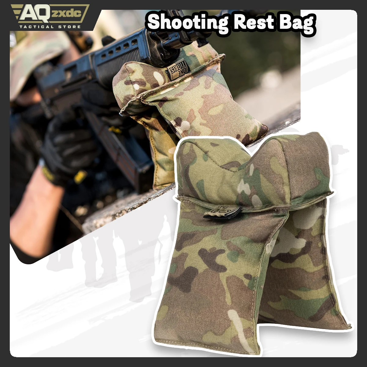 

AQzxdc Shooting Rest Bag, Pre-Filled Shooting Sand Bags Front & Rear Gun Range Bag Bench Window Rest Support Holder for Ourdoor