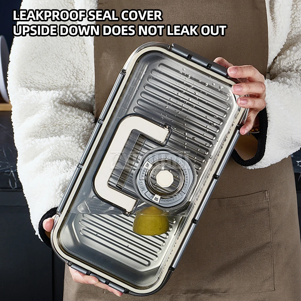 304 สแตนเลสสตีลกล่องเก็บรักษาแบบพกพา Dumpling Preservation กล่องสําหรับ Camping Storage ขนาดใหญ่ความจุ