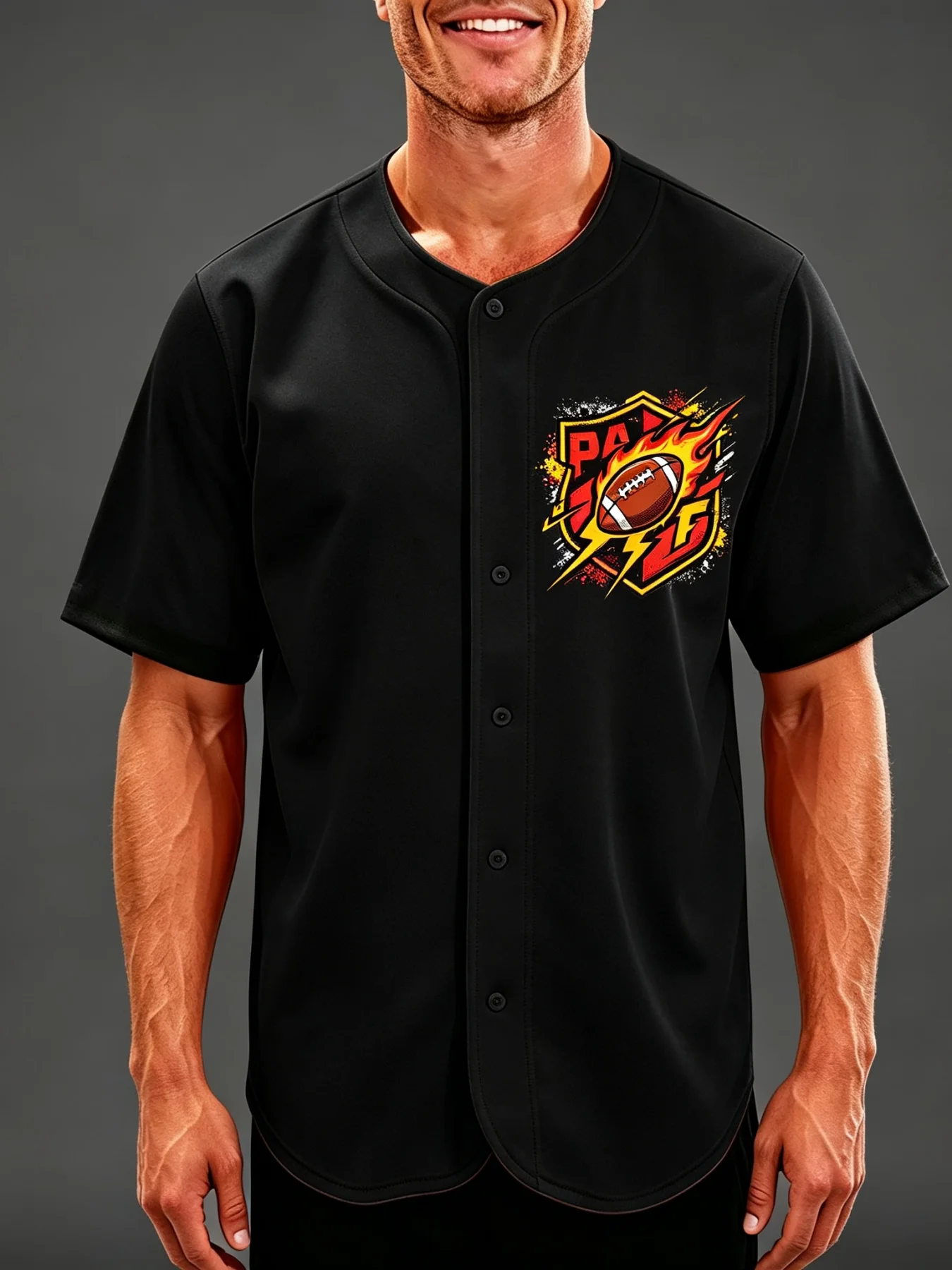 Men's Vintage Baseball Jersey Short-Sleeve Button-Down T-Shirt 'Play for the Game' Print Graphic Sports Uniform Shirt
