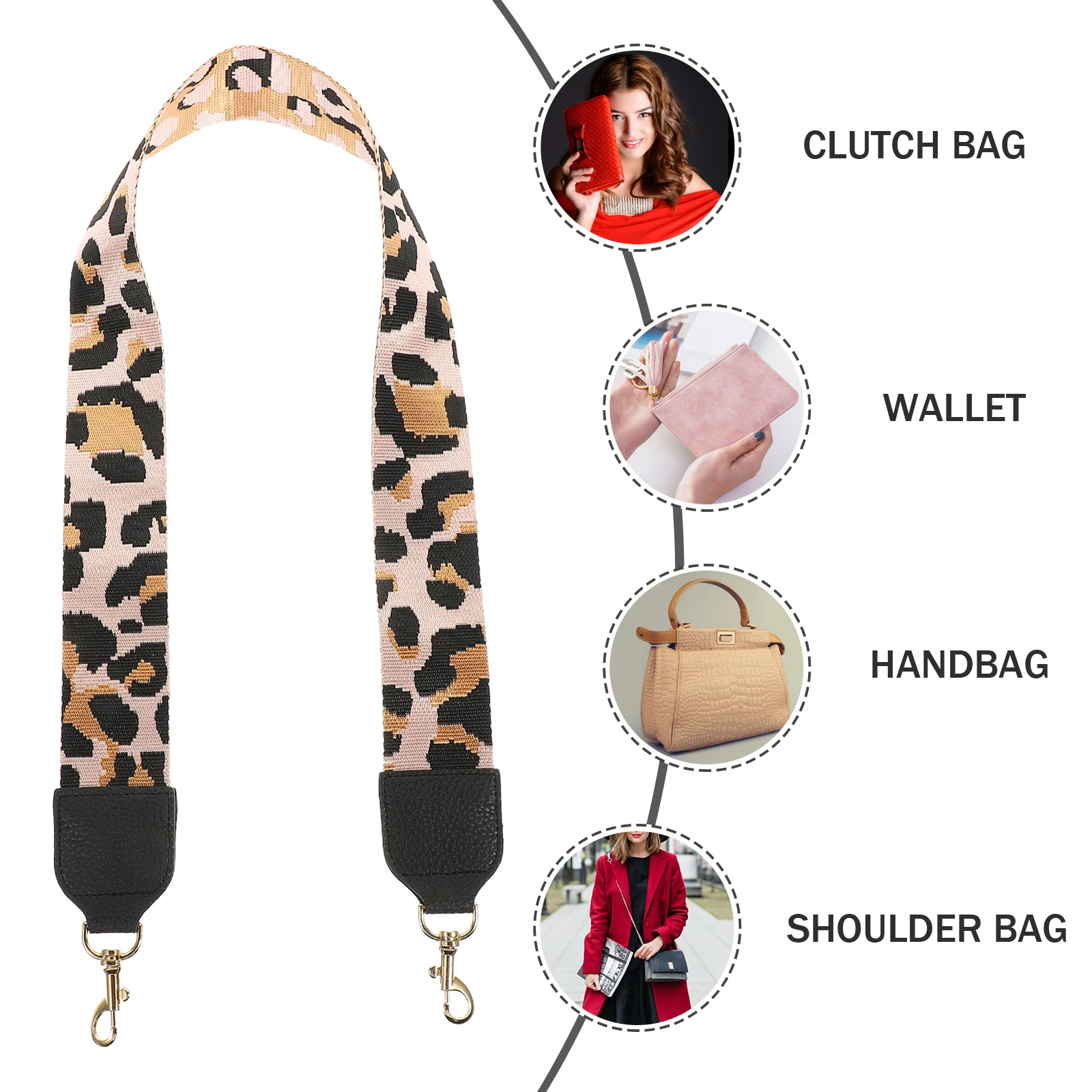 

Wide Shoulder Strap for Soft Long Crossbody Belt Stainless Decorative Bag Accessories Replacement Purse Straps Guitar