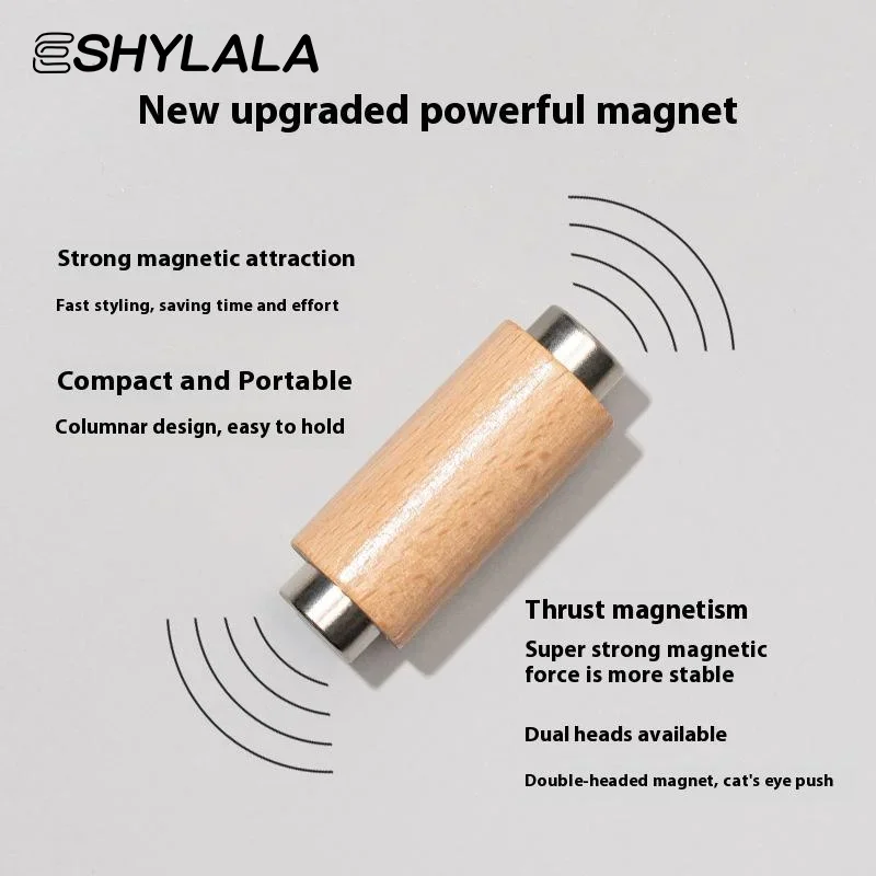 Vara magnética para unhas de olho de gato, cabo de madeira de duas cabeças, caneta magnética forte para esmalte em gel, ferramenta de manicure