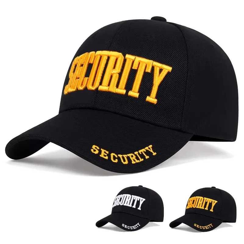 Unisex SECURITY Letter Embroidery Baseball Caps Spring Autumn Outdoor Adjustable Casual Hats Dad Hat Sunscreen Hat
