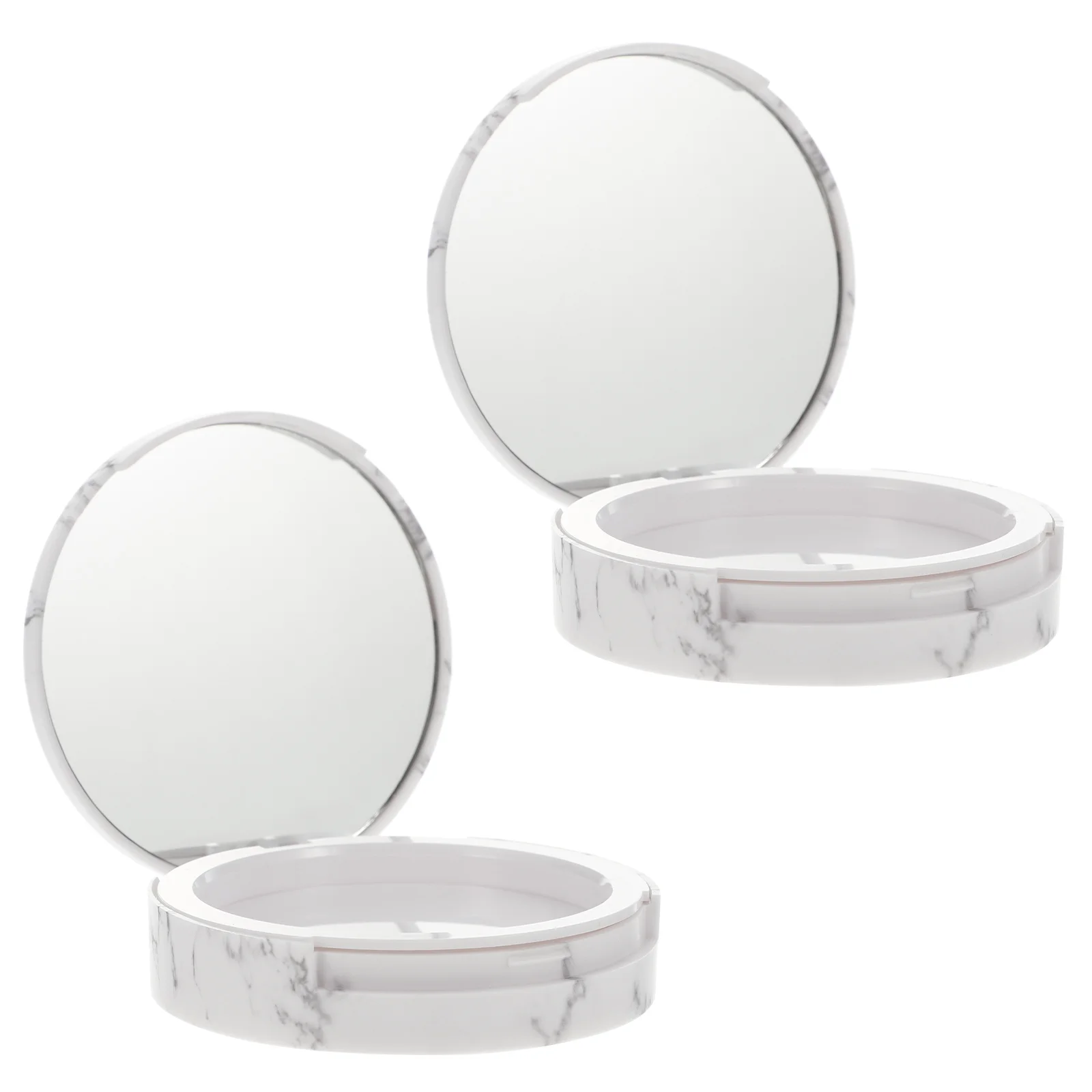

2Pcs Marble Pattern Powder Case Compact Pressed Powder Box Travel Makeup Container for Blush Foundation Eyeshadow
