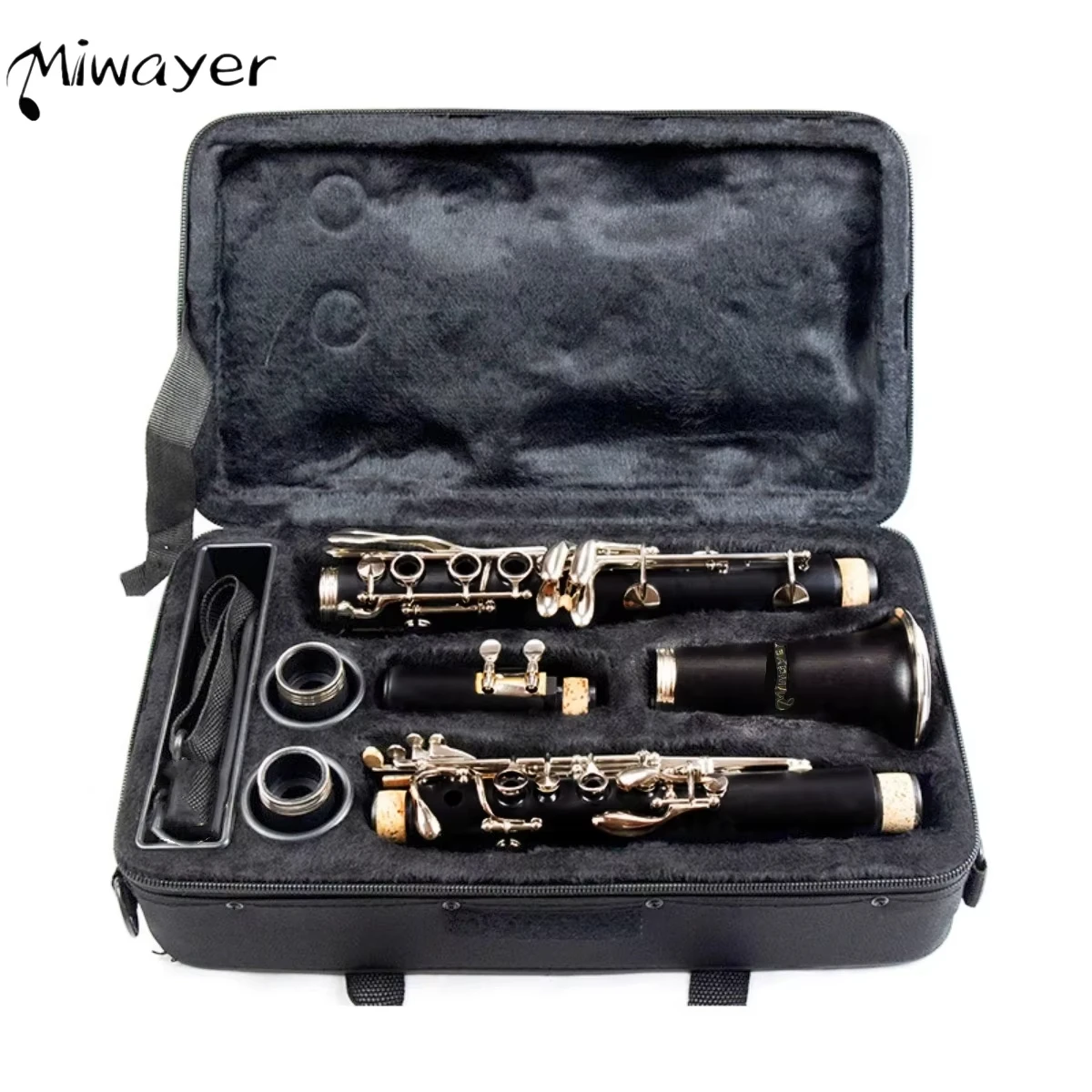 17-Key Bb Clarinet ABS Professional Woodwind Instrument with Case, Nickel-Plated Keys & Full Kit (Reeds, Cork Grease, Tools)