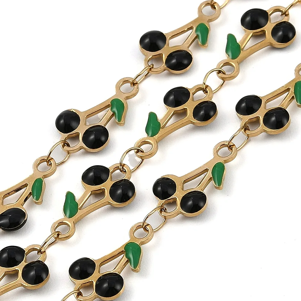 PandaHall 5m/Rolle IP 304 Edelstahl Emaille Kirschblüten-Charm-Kette, gelötet mit Spule für Halsketten- und Armbandherstellung – Detail 12