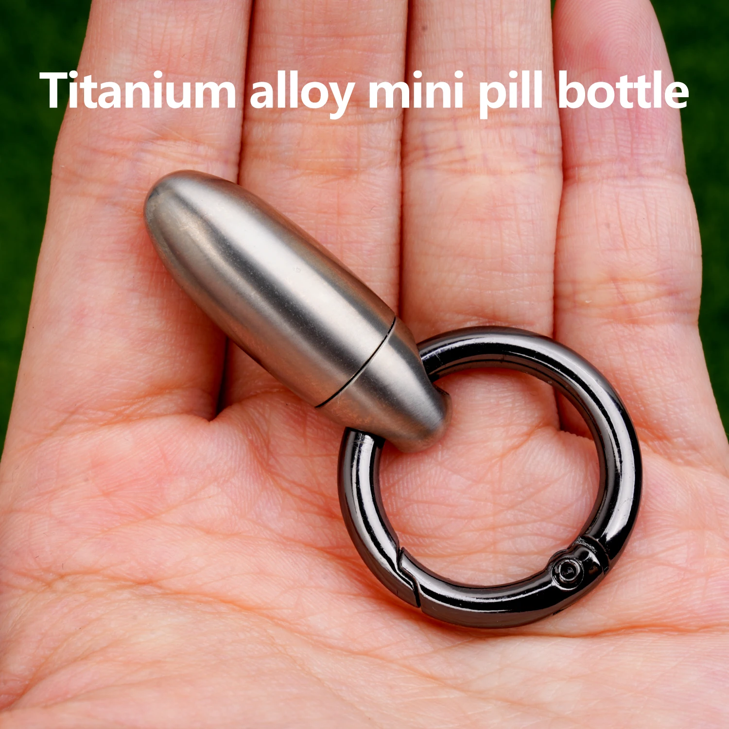 

Portable Titanium Medicine Bottle Multifunctional Bottle Titanium Alloy Storage Box Outdoor Waterproof Keychain Tool EDC