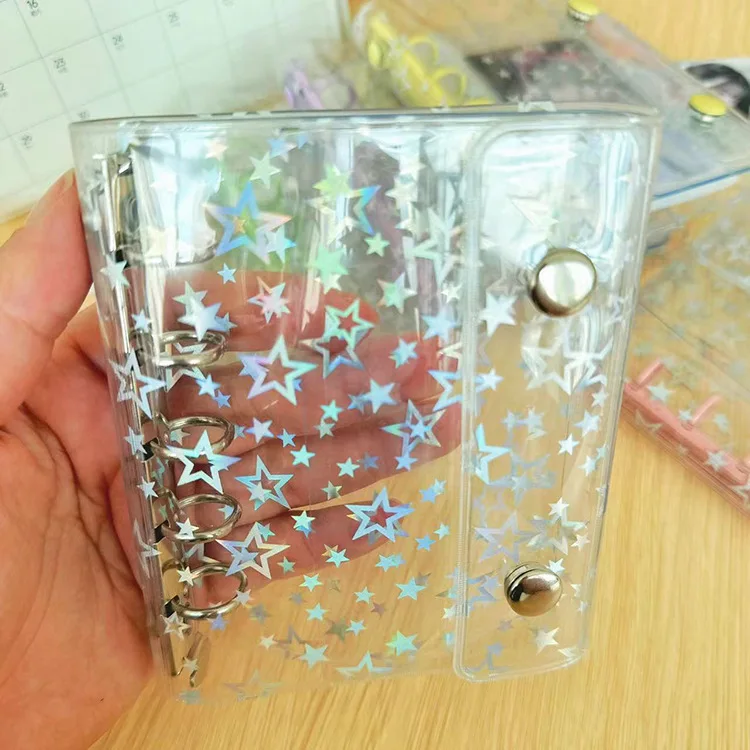 M5 Color Clip Laser Star Loose Leaf Binder Cover Journal Sketchbook Accessories Diary Office Supplies