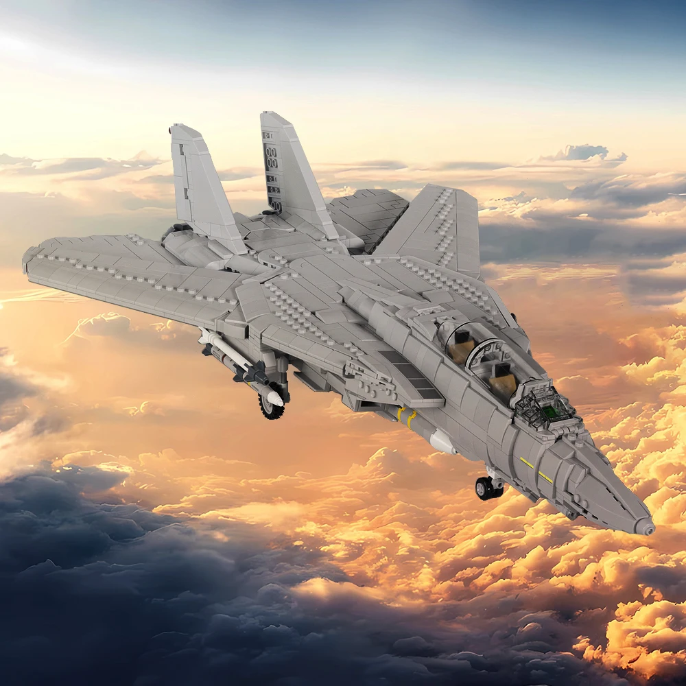 MOC F14 Tomcat Fighter Model Bricks US F14 Military Fighter Building Blocks Assemble Toys Air Force Collection Toys Kids Gifts